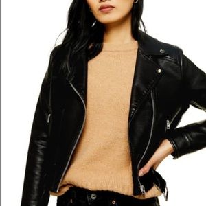 Topshop faux leather biker jacket